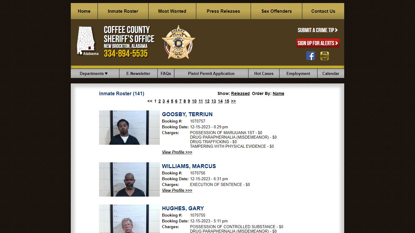 Inmate Roster - Current Inmates Booking Date Descending - Coffee County ...